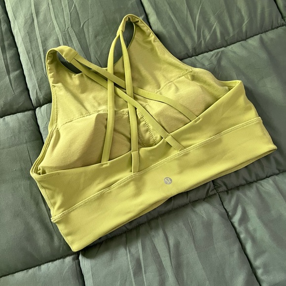 Lululemon Energy High-Neck Longline Ribbed sports bra- Wasabi - Picture 2 of 4